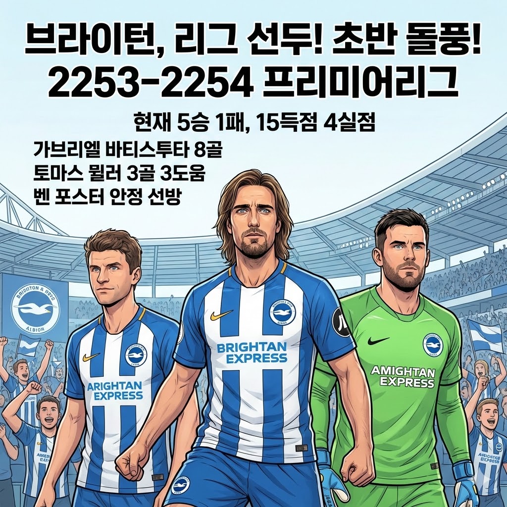 브라이턴 돌풍! EPL 초반 선두 질주